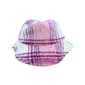 COTTON ON Pink Plaid Bucket Hat